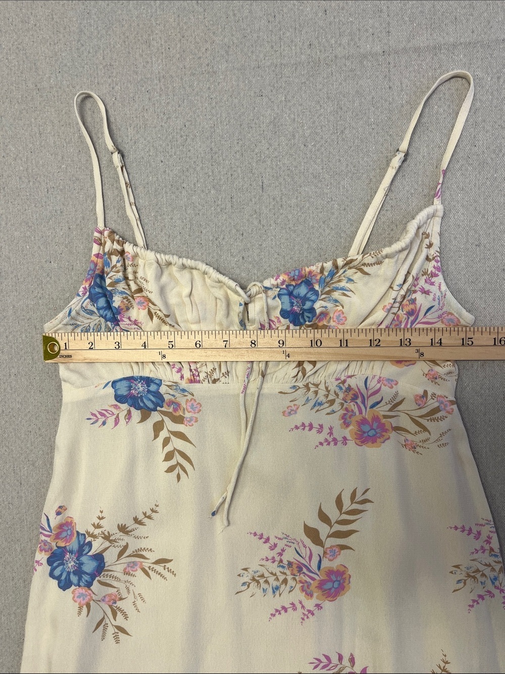 Lucky Brand Floral Midi Dress XS Boho Sleeveless Adjustable Straps - Picture 8 of 16